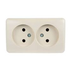 Розетка накладна б/з 2-на Lezard Viola 751-0200-128 білий Арт.012644