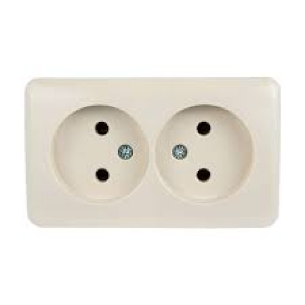 Розетка накладна б/з 2-на Lezard Viola 751-0200-128 білий Арт.012644