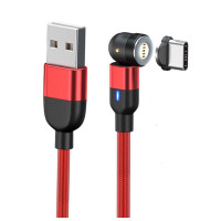 Кабель 2-в-1 с магнитной зарядкой 540° для Android Type-C/Micro USB с магнитной Арт.01123