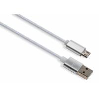 Дата кабель USB 2.0 AM to Micro 5P 1m LED silver Vinga Арт.VCPDCMLED1S