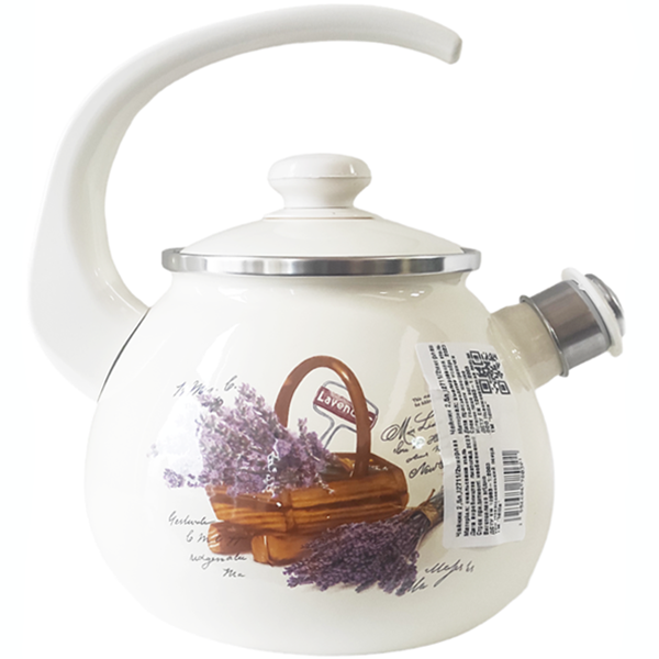 Чайник емальований 2.5л 2711/2 Кошик лаванди Арт.47559