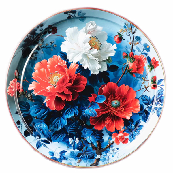 Блюдо емальоване 37см Ранкова півонія Арт.49294