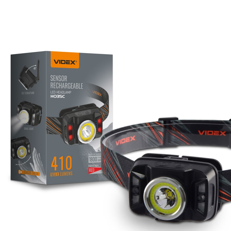 Ліхтар LED Налобний 410L Li-ion 1800mAh VIDEX Арт.1016