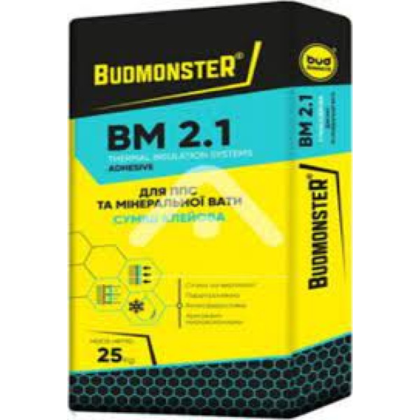 БудМонстр ВМ 2.1 25кг Клей для ППС та МВ 1/54 Арт.221754