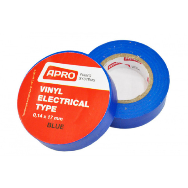 Ізоляційна стрічка 0,14мм*17мм 20м синя (пач 10шт) APRO Арт.23326