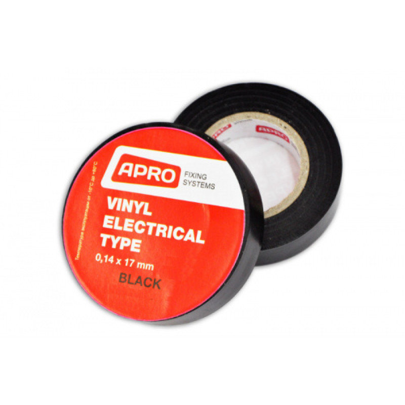 Ізоляційна стрічка 0,14мм*17мм 20м чорна (пач 10шт) APRO Арт.23327