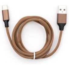 Кабель USB 2.0 AM to Type-C nylon 1m brown Vinga Арт.VCPDCTCNB21BR